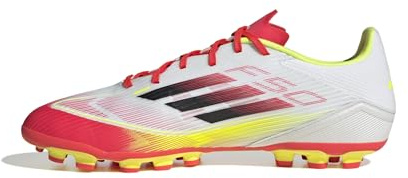 adidas Unisex F50 League Football Boots Artificial Ground, Cloud White/Core Black/Solar Yellow, 44 EU