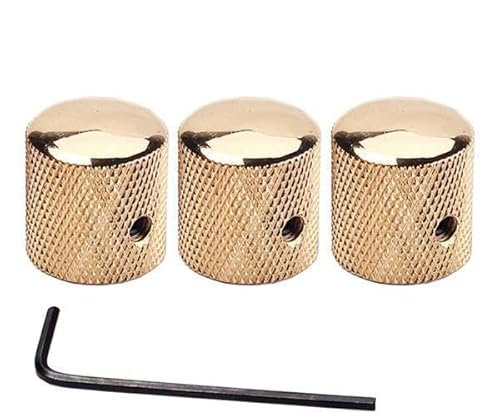 Generic 3x3 Stücke Professionelle Goldene Metall Gitarre Ton Lautstärke Knopf mit Loch Gitarre Teil