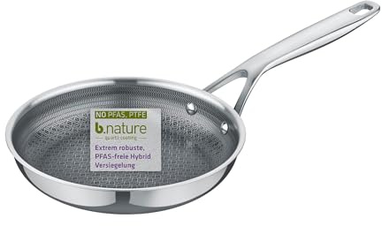 Berndes Bratpfanne HybridX 20cm – Induktionsgeeignet – Allherdtauglich – Antihaftversiegelung - b.nature Quarz - schnelle Hitzeverteilung – energiesparend - PFAS-frei