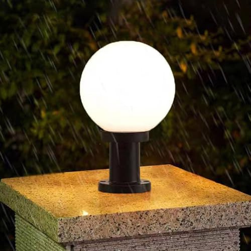 Mengjay Lampadaire De Jardin Étanche Lampe Pilier Exterieur Chemin Lampadaire Extérieur,E27 Etanche Décoration,Borne Lumineuse Jardin,Éclairage moderne Lampe Pilier Portail (∅25cm)