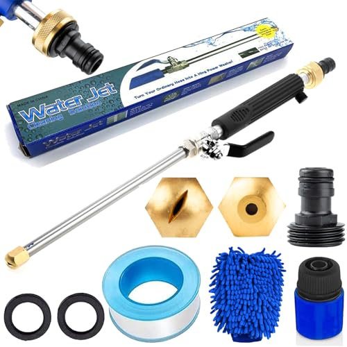 jetsono, jetsono hochdruck oberflächenreinigungskraft kompakt und leicht, Hochdruckreiniger, Hochdruckdü, 2-in-1 Düse für Gartenschlauch with Cleaning gloves (1, Black)