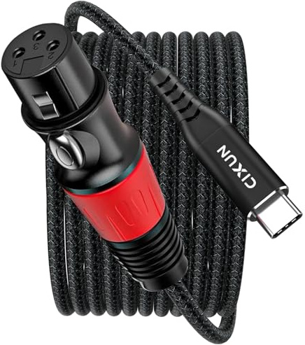 CIXUN Female XLR to USB C Microphone Recording Audio Cable with DAC Chip,2M | XLR to USB C Audio Cable for Dynamic Mic to iPhone/Mac/Tablet,Podcasting,Live Streaming,Home Studio, 32Bit/384kHz, Plug Play