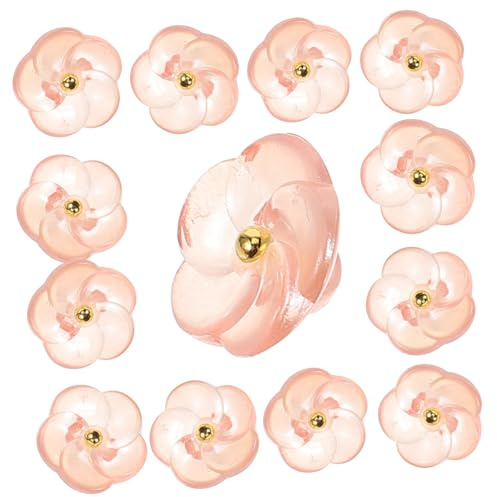 SEWOART 100 Stück Dekorative Blumenknöpfe aus Kunststoff mit Vorgestanzten Löchern 11mm zum Nähen und Basteln für Selbstgemacht Projekte und Haarbänder