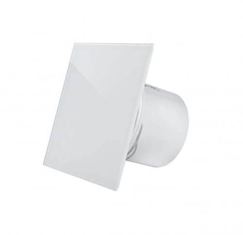MMP - Ventilador para inodoro y baño (cristal, diámetro 100 mm, eficiencia energética), color blanco brillante