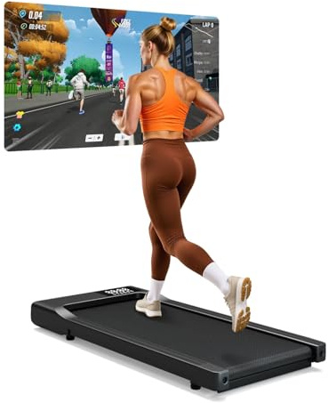 MJWW Walking Pad Treadmill with Seamless One-Piece Molding Design, Portable Under Desk Treadmill for Home & Office, Walking Machine APP & Remote Control with AI Training, Door-to-Door Delivery