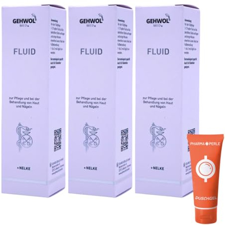 Fußpflege-Fluid 3×15 ml I Pflege für Nagelränder, verhärtete Haut & Hornhaut I Für geschmeidige Nägel & sensible Haut I Präzise Dosierung I Diabetikergeeignet I Spar-Set plus Pharma Perle give-away