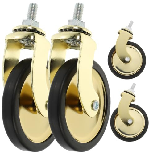 Abaodam 4 Stück Wagen-laufrad Groß Drehstocker Hausstuhlräder Abnehmbar Multifunktionale Möbelrollen Lenkrollen Im Schlafzimmer Radrollen Rollen Für Schlafzimmermöbel Ziehen Um Pvc Golden