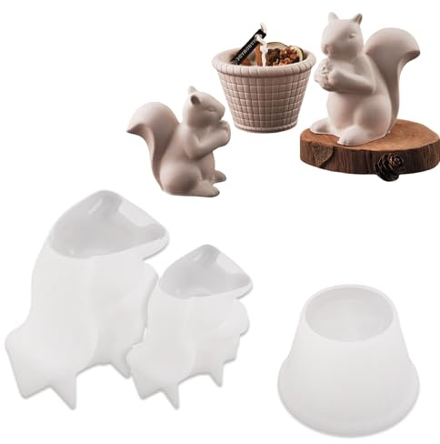 LUMOOM 3molde de silicona para fundición, ardilla, velas, resina epoxi, moldes de silicona