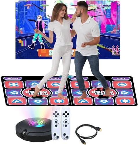 JOPWUE Tanzspielmatte ab 3 Jahren, elektronisches Tanzpad mit 3 Spielmodi und integrierten Liedern, 100 Lieder, Musikspielzeug, Spielmatten kombiniert Tanz, Yoga, Aerobic, Laufen, Sport, für Mädchen