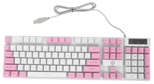 Operitacx Clavier de Jeu Rétroéclairé 104 Touches, Format Complet, Connexion USB, Touches Suspendues, Support Rabattable, Utilisation Ergonomique