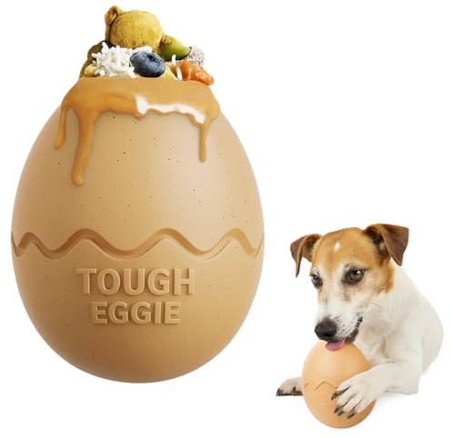 Pawish Play Eggie Dog Treat Dispenser Toy – Interactive Slow Feeder Egg for Dogs, Durable Food-Grade TPR Chew Toy for Small & Medium Dogs for Anxiety Relief, Training & Healthy Digestion