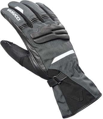 Vanucci VAG-1 Motorradhandschuhe Damen & Herren, Touchscreen Geeignet, Motorrad Handschuhe Wasserdicht, Winddicht & Atmungsaktiv, Oberhand Textil, Unterhand Ziegenleder, mit Visierwischer, XXL