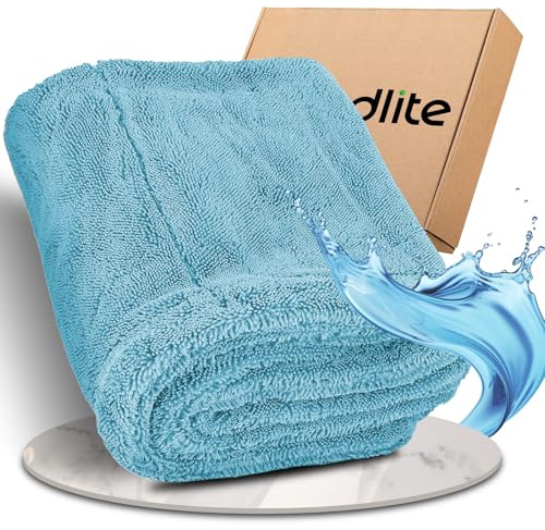 Deedlite Shiny Bath Wipes XXL Trockentuch Dusche, 1500 GSM, Ultra-Saugfähig, Fast Dry Auto Trockentuch, Mikrofasertücher, Premium Tuch für Auto, Duschkabine, Haushalt, Camping