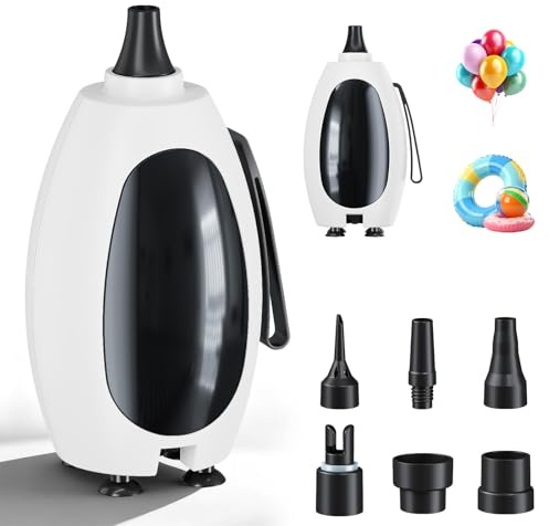 Electric Balloon Pump, 3-in-1 Electric Air Pump for Inflatables Latex Foil Mylar Balloon, Portable Balloon Blower Machine, Quick-Fill Inflator Deflator for Home, Summer Party Pool Floats Air Beds