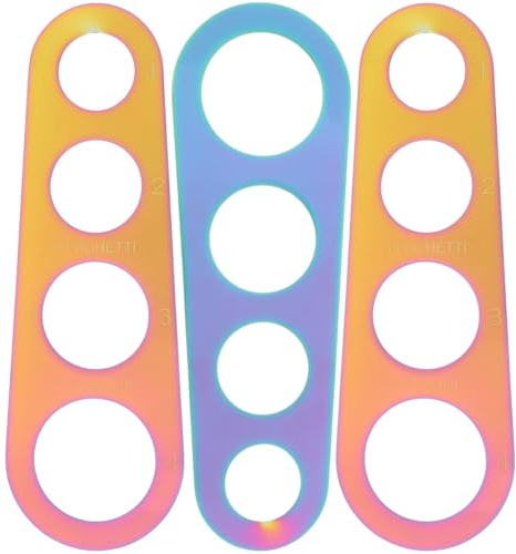 Kichvoe 3pcs Stainless Steel 4-hole Spaghetti Ruler Pasta Measuring Tool Portion Control Gadget Kitchen Accessory for Precise Noodle Portioning