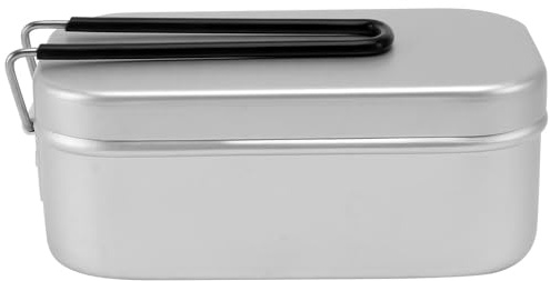 HOMOBABE Fiambrera para Camping de Aleación de Aluminio Asa Plegable Antideslizante y Resistente al Óxido, 2 Piezas para Picnic y Excursiones al Aire Libre