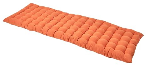 Homescapes Bankauflage 3-Sitzer Terracotta-orange – Sitzkissen Bank Outdoor/Indoor, Oeko-TEX-Zertifiziert, Sitzauflage waschbar für Gartenbank & Sitzbank, 143 x 48 cm