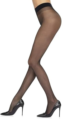 Sarah Borghi Dream 20 Collant Donna Velato 20 Denari, Calze Donna in Lycra con Tassello in Seta e Cucitura Piatta, Made in Italy (nero, L)