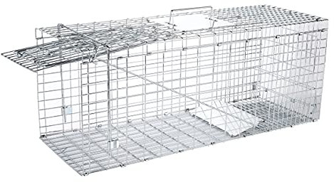 Elbe Safe Marderfalle lebend, Lebendfall für Marder, lebende Tierfalle aus Draht, verzinkt, bissfest, Katzenfall, Fuchsfalle, Hasenfalle, Waschbärfalle, 80x29x30 cm, 1 Falltür, Handgriff, wetterfest