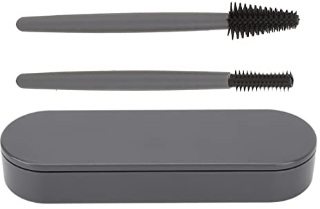 2 Stück Silikon Mascara Zauberstabbürste, Wimpernbürsten Set mit Staubdichte Box, Wiederverwendbar Waschbar Kosmetik Pinsel für Wimpern und Augenbrauen, Leichte Make Up Bürste Für Hause (Grau) | Wiederverwendbar, aus weichem Silikon, Staubdichtes Etui, für Alltag und Schönheitssalon, leicht und tragbar