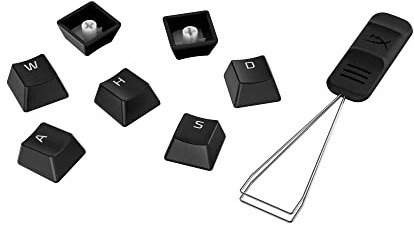 HyperX PBT-Tastenkappen, vollständiges Tasten-Set, Doppelschuss-PBT-Material, UK-Layout, 105, Schwarz