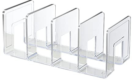 Porte-livres, 4 Compartiments, Serre-livres Transparents De Style Simple Pour étagères, Esthétique En Acrylique, Pratique, Bouchons De Livre De Grande Capacité, Stylos, Bloc-notes, Organiseur De Livre