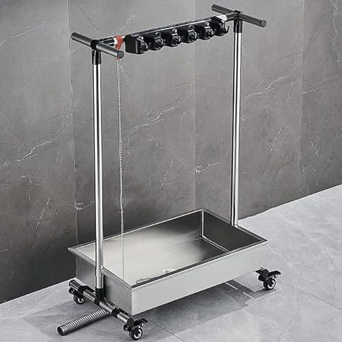 Broom and Mop Holder, Cleaning Tool Cart, Movable Stainless Steel stand, Organizers and Storage Rack, for Shed Garden Garage Schools, Hotels Property Companies ( Color : Single Row , Size : 64x40x109C