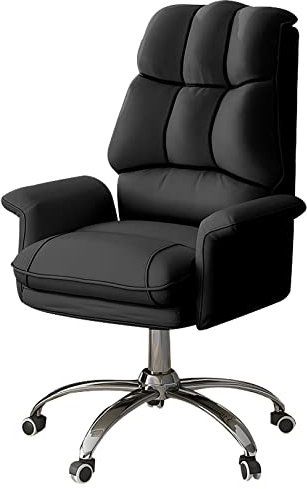 WAGXIyU Großer und hoher Bürostuhl mit hoher Rückenlehne, große Chef-Computer-Schreibtischstühle, verstellbare Lordosenstütze, robuste Metallbasis, dick gepolstert, ergonomisches Design