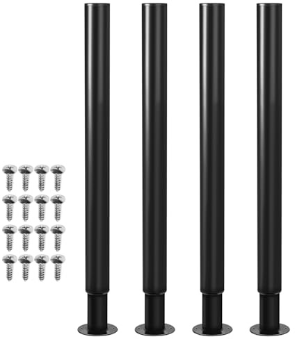 Vkechh 4er Set Tischbeine Metall,Schwarz Tischfuß Höhenverstellbar 71-110cm, Tischfuss für möbel mit Schrauben, | Belastbar bis 200KG, für Sofa Möbelfüße Schreibtisch tischfüße