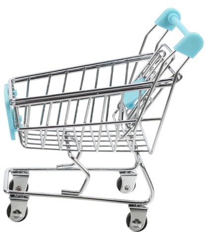 TOYANDONA Kleiner Einkaufswagen Kinder Spielzeug Kleiner Supermarktwagen Aus Eisen Miniatur Handwagen Deko Für Puppenhaus Und Aufbewahrung