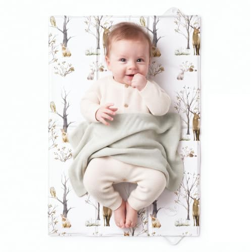 Tragbare faltbare Baby-Reise-Wickelunterlage, weich, wasserdicht, kompakt, 40 x 60 cm (New Woodland)