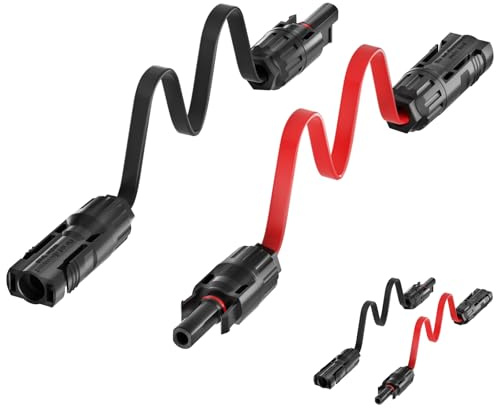 MXRPV 2 pezzi pannello solare cavo piatto 4 mm², cavo solare passacavo finestra flessibile PV cavo piatto per centrali elettriche da balcone e centrale solare (50-4 pezzi)
