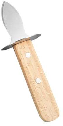 Alipis Cuchillo para Abrir Ostras y Mariscos Acero Inoxidable Mango Madera Ergonómico Herramienta para Cocina y Restaurante