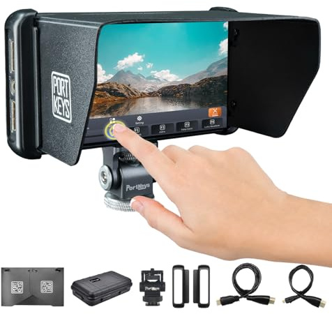 Portkeys PT5 II 5 Kamera Field Monitor Touchscreen MOVNORM OS 4K HDMI IN/Out mit 3D LUT Luma/RGB Waveform Full HD Video Assist Monitor für DSLR und spiegellose Kamera