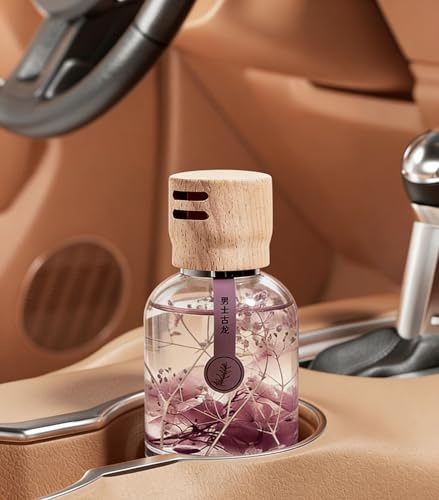 Auto Duft 120ml – Parfüm & Lufterfrischer Diffusor für Auto, LKW – Autoduft mit Schwimmenden Blüten und Buchenholzdeckel zur Natürlichen Duftverbreitung Gegen Schlechte Gerüche - Cologne