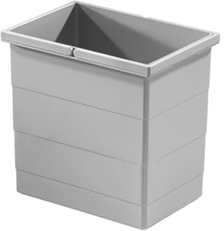Hailo Inneneimer 1093479 | 18 Liter Doppelhenkel | Abfalleimer Einsatz für Raumspar Tandem/Rondo | Kunststoff Hellgrau Ersatz Mülleimer Passend Modelle 3603631, 3603931, 3612231, 3612241