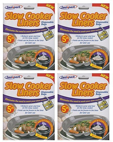 Sealapack 2X 20 Slow Cooker Liners Cooking Bags 4 x 5 Pack For Round & Oval Cookers