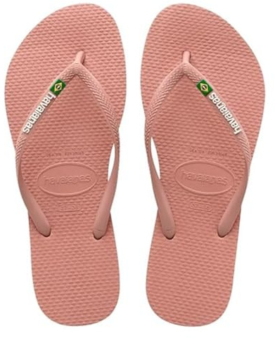 Havaianas Slim Brasil Logo Women FlipFlop Crocus Rose 3/4 UK