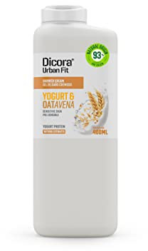 Dicora Urban Fit | Gel de Ducha Cremoso Proteins Yogur & Avena | Gel de Baño Hidratación Suave para Pieles Sensibles | Tamaño 400 ml