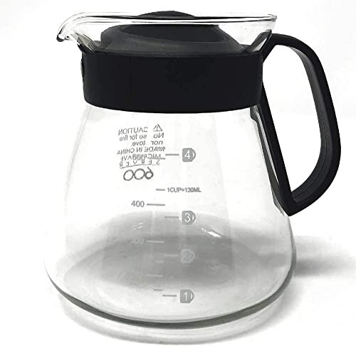 MGE - Jarra Cristal Pequeña apta para Microondas - Tetera de Cristal Térmico - Jarra Leche Melita con Tapa - Jarra de Vidrio - Tetera para Microondas - Jara para Cafe, Leche y Té - 600 mL