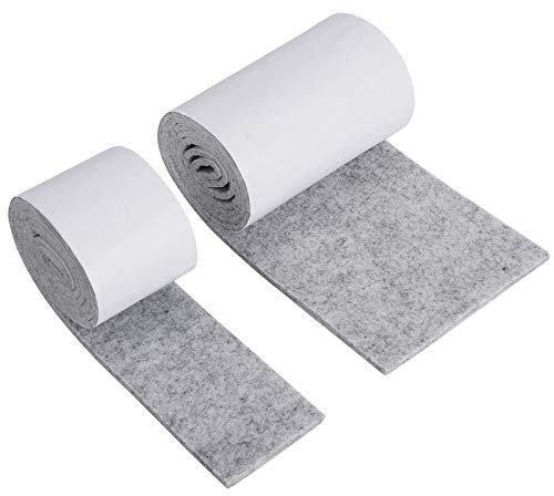Feltrini per Mobili 2 Rotoli (100 * 10cm+100 * 5cm) Tagliare Antiscivolo Furniture Pads per Mobili Piedi Sedie Tavolo Letto Armadio Grigio