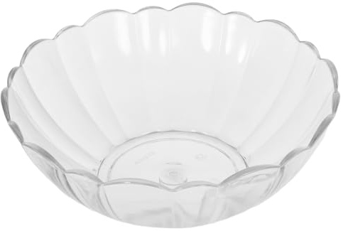 Yardwe Lotus-Shaped Household Fruit Salad Bowl 8.50 Inch Clear Acrylic Rice Bowl for Salad Soup and Fruit Serving at Home and Restaurants