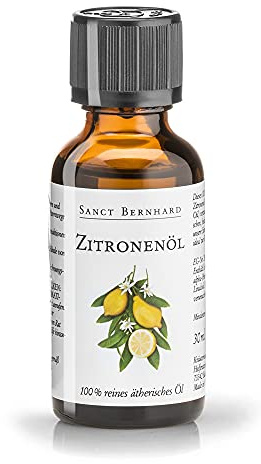 Sanct Bernhard Zitronenöl, 100% reines ätherisches Zitronenöl, frischer, heiter-mediterraner Duft, Inhalt 30ml