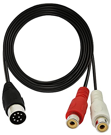 GINTOOYUN Din 8Pin a 2RCA Cavo 39.37 Pollici 8Pin Din Maschio Spina a 2RCA Femmina Cavo Adattatore Audio per Strumento Musicale Apparecchiature Audio Dispositivo MIDI ect