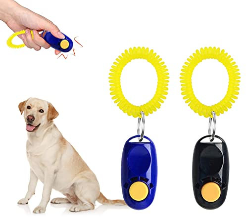 SEMINISMAR Hund Clicker,Trainings-Clicker mit Handschlaufe,Hundetraining Klicker,Finger Clicker für Clickertraining,Trainings-Clicker,Hundeerziehung und Hundetraining für Hund,Katze,Pferd,2 Stück