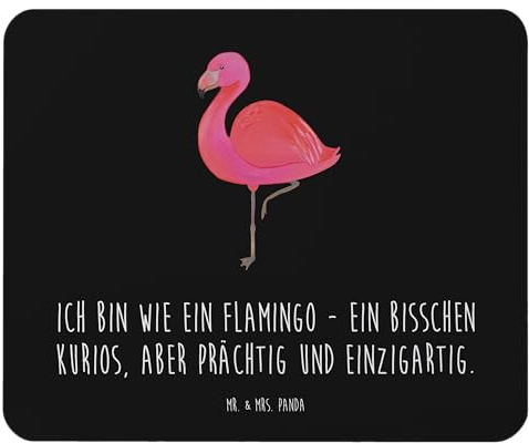 Mr. & Mrs. Panda Mousepad Flamingo Classic - Geschenk, Mouse Pad, Rosa, Prächtig, mauspad Laptop, Stolz, mausteppich, Ich, Spruch