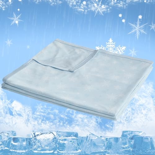 CHOSHOME Coperta Estiva Matrimoniale 130X150CM con Arc-Chill Coperte Letto in Fibra di Raffreddamento Q-Max=0,42 Coperta Rinfrescante Coperte Divano Anti Statico 2 Lati Allevia Sudore Fiocco di neve