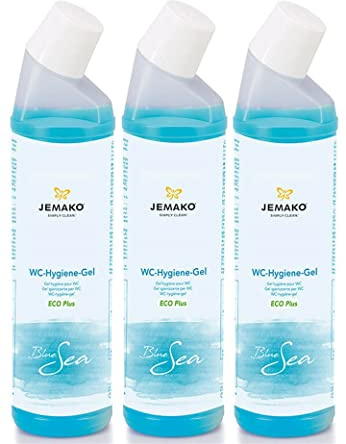 Jemako WC-Hygiene-Gel Blue Sea Hygiene und Sauberkeit im ganzen Bad Kalkentferner frischer Duft (WC-Hygiene-Gel 3x 750ml)