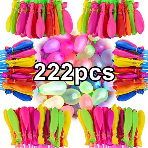 Palloncini d'Acqua, Bombe D'acqua Autosigillanti, Set di Bombe D'acqua a Riempimento Rapido da 60 Secondi, Palloncini D'acqua Misti Colorati, Feste, Regali di Compleanno (222PCS)