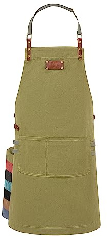Ess-Nische® Kochschürze Grillschürze für Männer und Frauen - Küchenschürze für Herren - Ideal als Geschenk für Männer, Oma oder Opa - Denim Schürze Damen extra lang - viele Farben